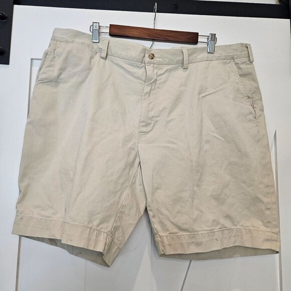 Polo Ralph Lauren Tan Shorts Men's Size 40, Zip Front 9 inch Inseam with Flaw - Picture 1 of 12